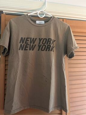 Carly Jean Los Angeles Crewneck Tee in Olive Taupe